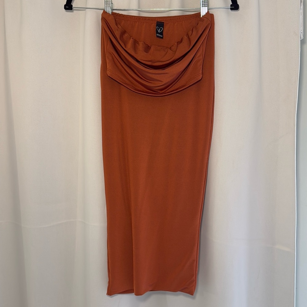 Rustic orange tube top and skirt set